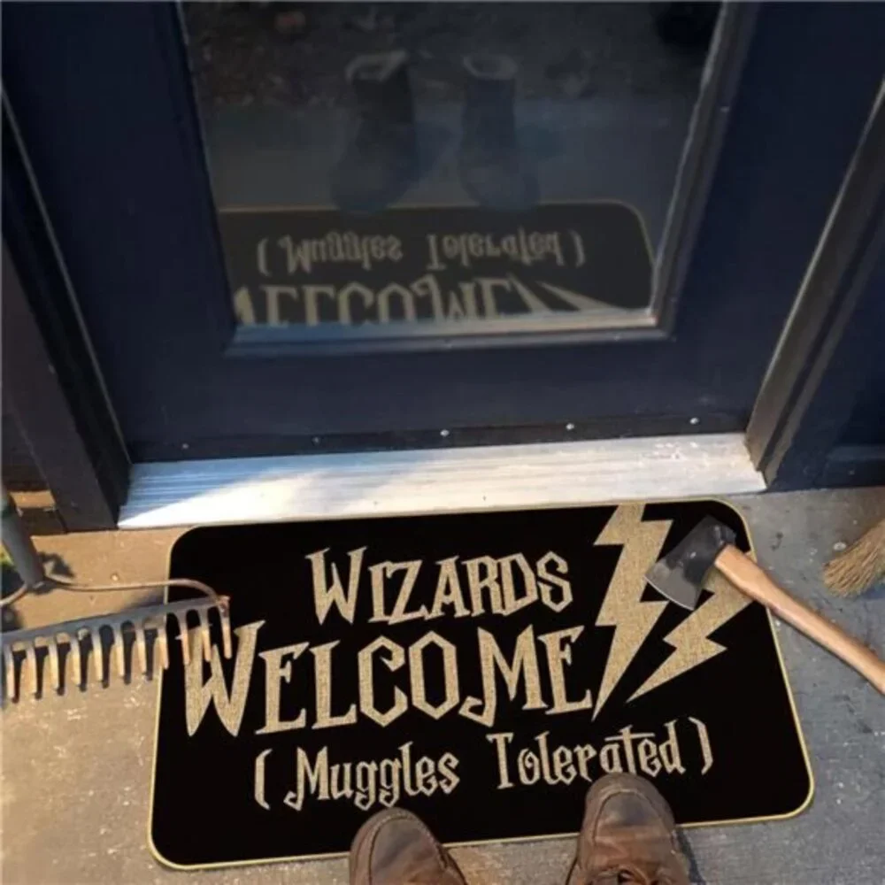 Halloween Welcome Door Mat - 17x29 Inch Funny Wizard Design for Indoor & Outdoor